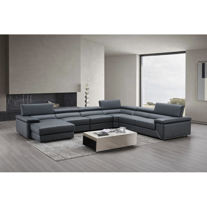 J&M Furniture Leather Sectional & Reviews Wayfair